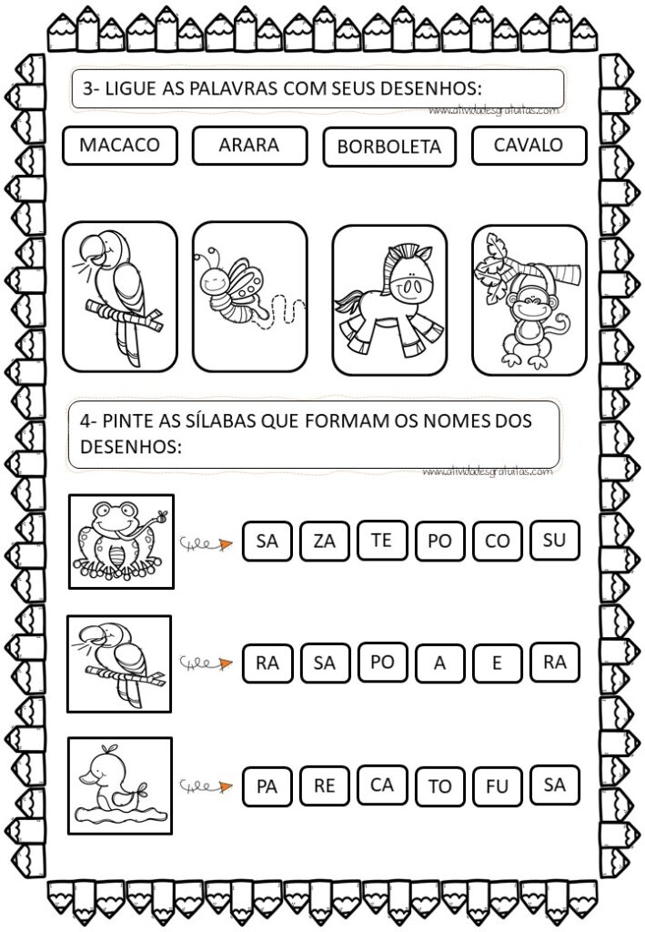 Atividade De SeparaÇÃo De SÍlabas 1º Ano