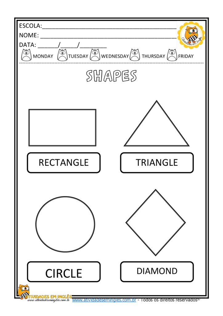 Inglês no dia a dia: Formas Geométricas 1 - (Shapes)