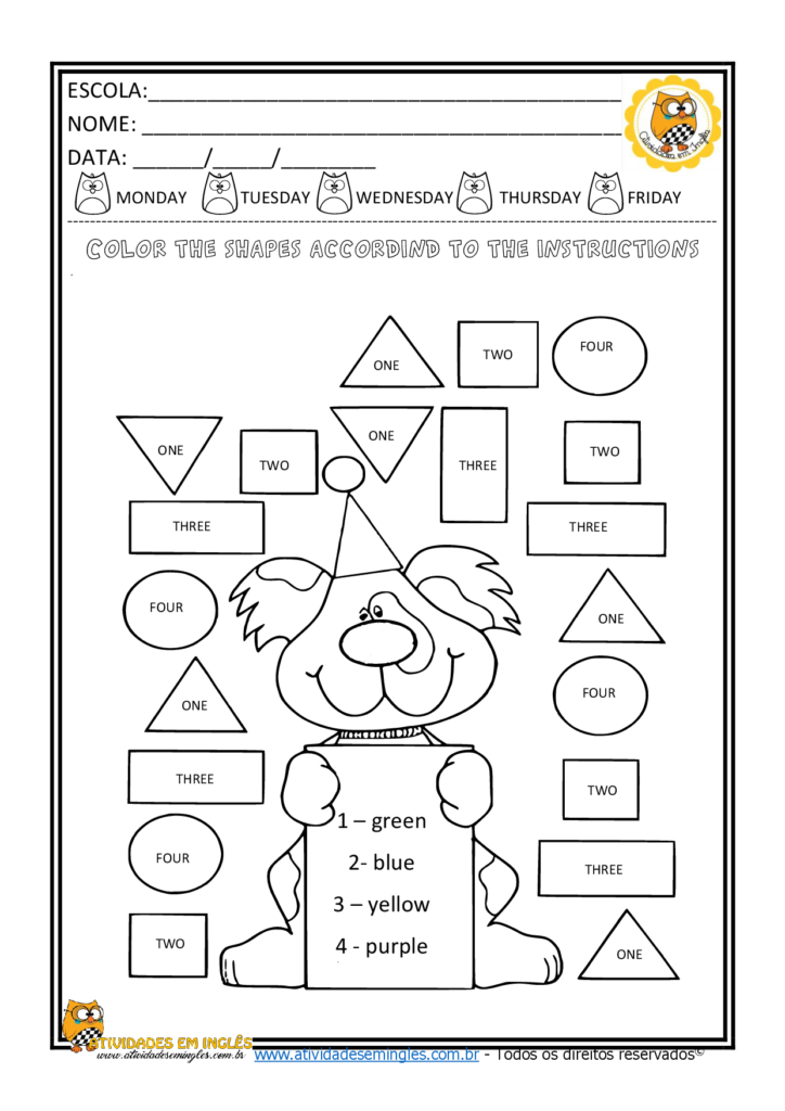 Aprender as Formas Geométricas em Inglês, Figuras Geométricas na Educação  Infantil