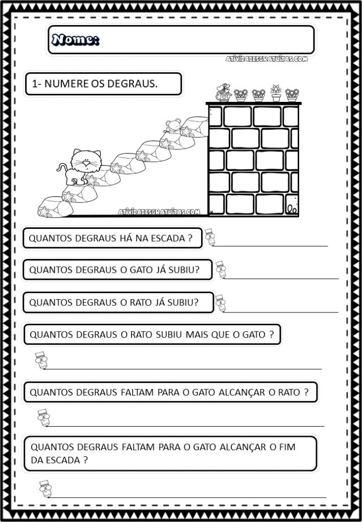 Atividade de Matemática para 1º Ano – Procure, pinte e conte