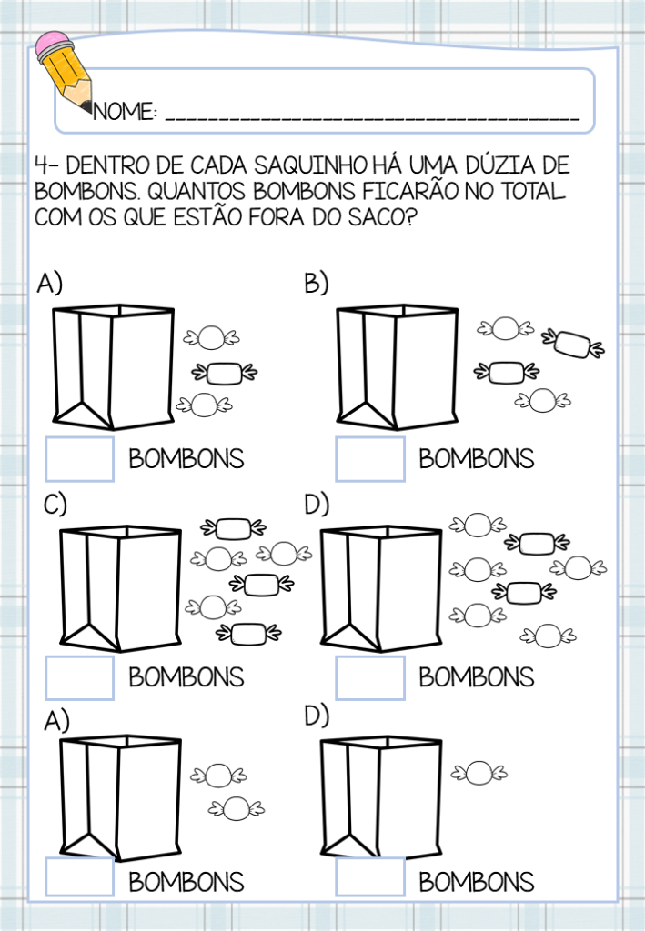 Segunda parte - Apostila de Atividades de matemática para 1° Ano +