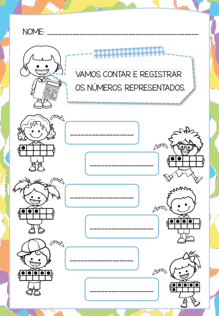 atividade de matemática 1 a 10 / números naturais 