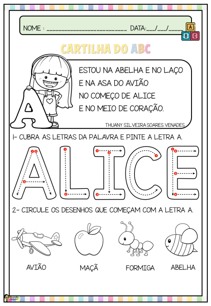 Cartilha do ABC para alfabetização - 1º ano