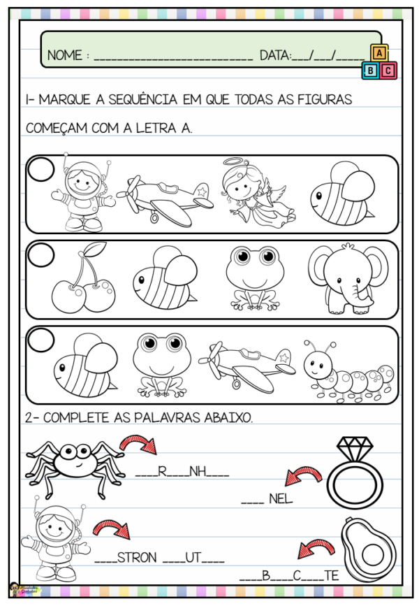 Cartilha do ABC para alfabetização - 1º ano