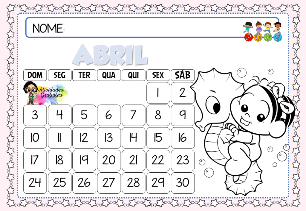 Atividade de calendário 25 cópias fv
