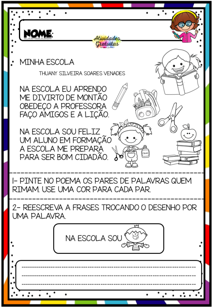 Atividades sobre a escola