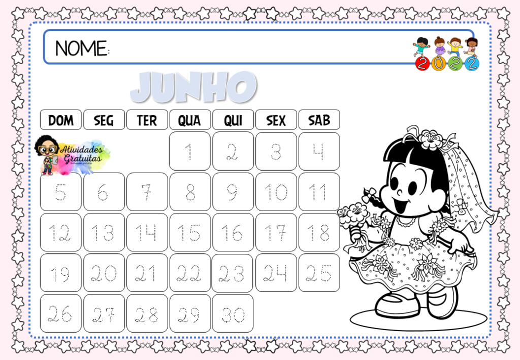 calendário junho 2022