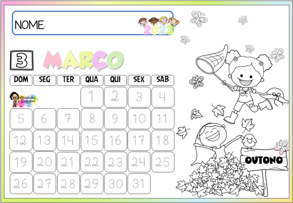calendário de março 2023