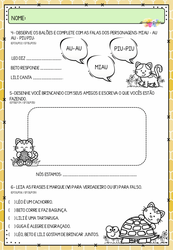 Atividades com texto Léo e seus amigos: ideias incríveis para o 1º ano atividades-com-texto-leo-e-seus-amigos